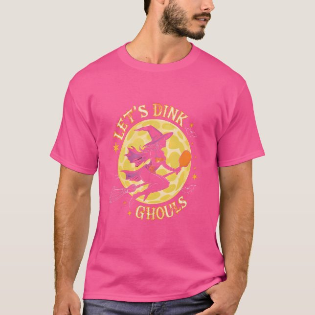 Pickleball Player Låt oss Dink Ghouls Halloween-ko T Shirt (Framsida)