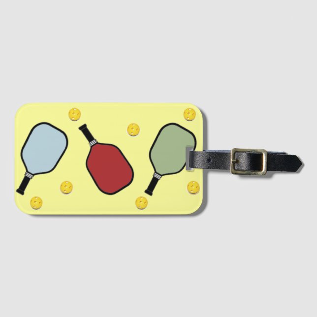 Pickleball Player Luggage Tag Bagagebricka (Framsida horisontal)