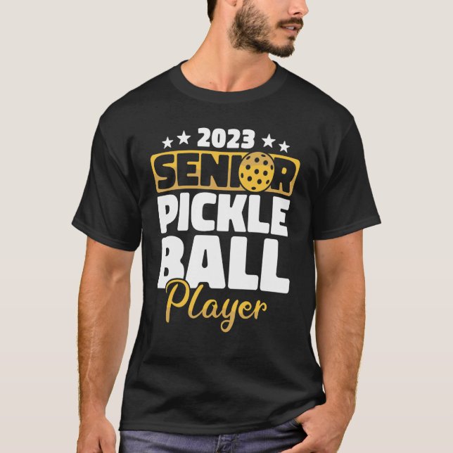 Pickleball Player Paddles Senior Pickleball Player T Shirt (Framsida)