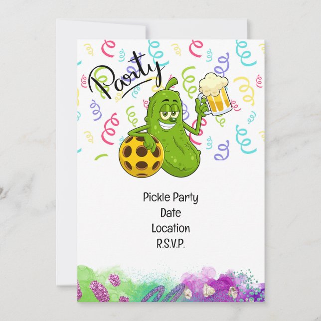 Pickleball Player Party sparar datumet Inbjudningar (Framsida)