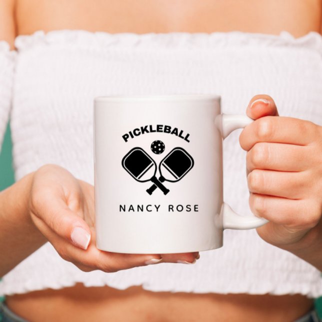 Pickleball Player Personlig Namn Coffee Mugg (Skapare uppladdad)