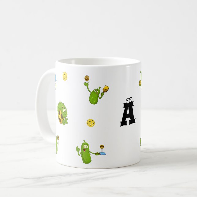 Pickleball Player Personlig Namn Funny Kaffemugg (Framsida vänster)