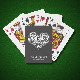 Pickleball Player Personlig Namn Heart Design Desi Casinokort