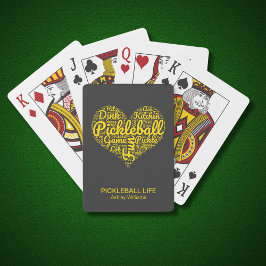 Pickleball Player Personlig Namn Heart Design Desi Casinokort