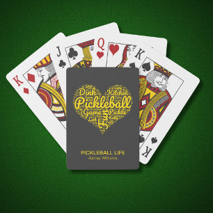 Pickleball Player Personlig Namn Heart Design Desi Casinokort