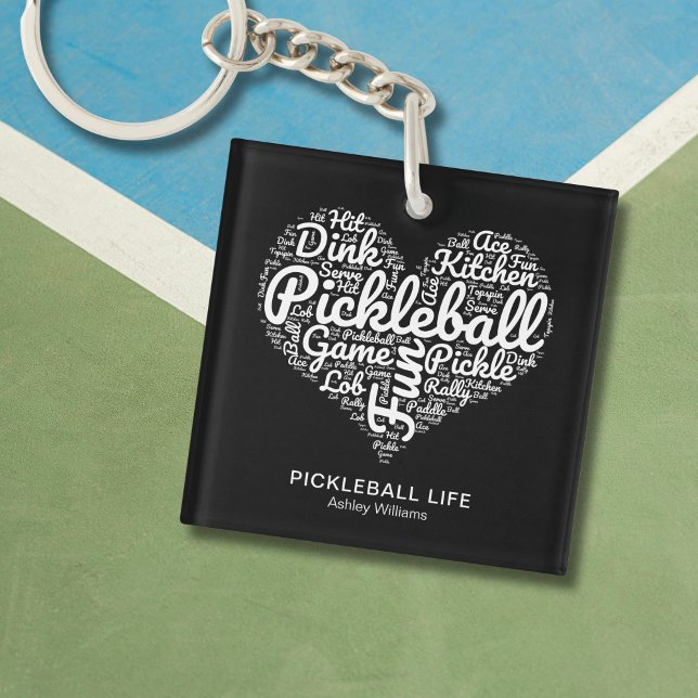 Pickleball Player Personlig Namn Ord Art (Personalize with Text and Name, or delete text if you wish)