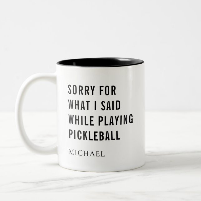 Pickleball Player Personlig Office Coworking Två-Tonad Mugg (Vänster)