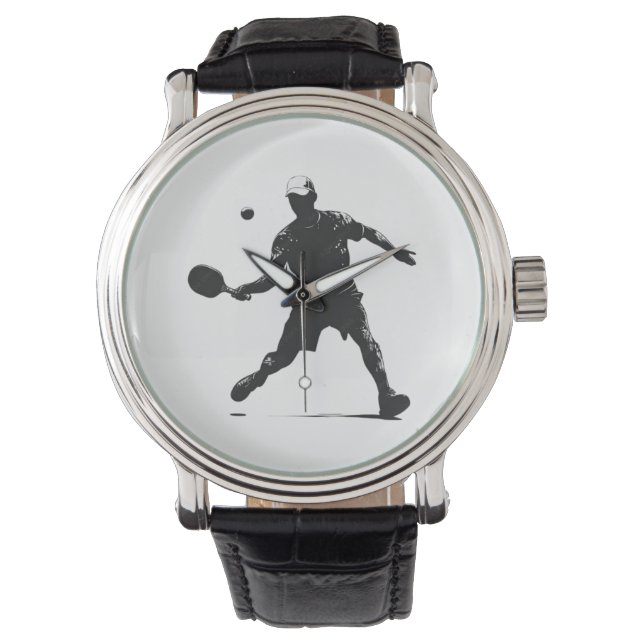 Pickleball Player Silhouette Sport Design Armbandsur (Framsida)