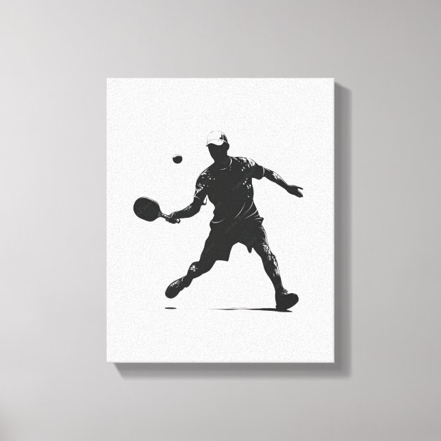 Pickleball Player Silhouette Sport Design Canvastryck (Framsida)