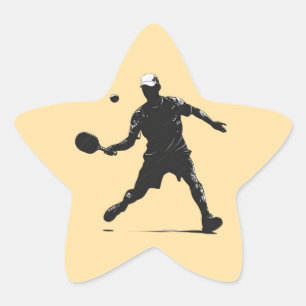 Pickleball Player Silhouette Sport Design Stjärnformat Klistermärke