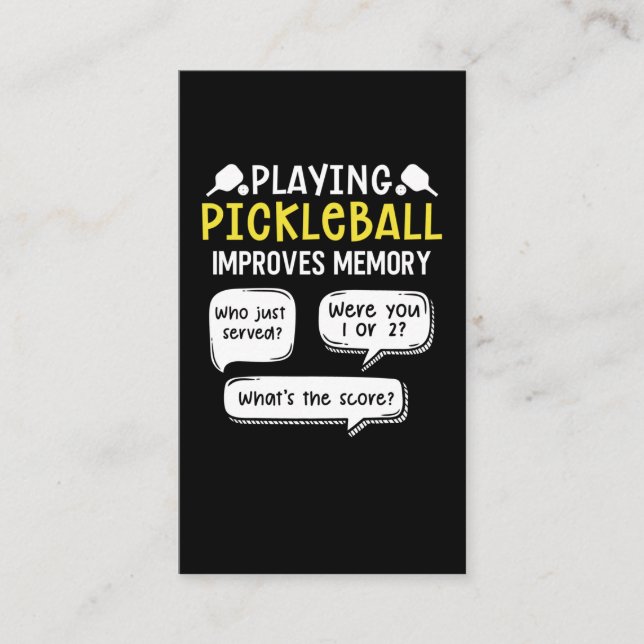 Pickleball Player-spelare Visitkort (Framsida)