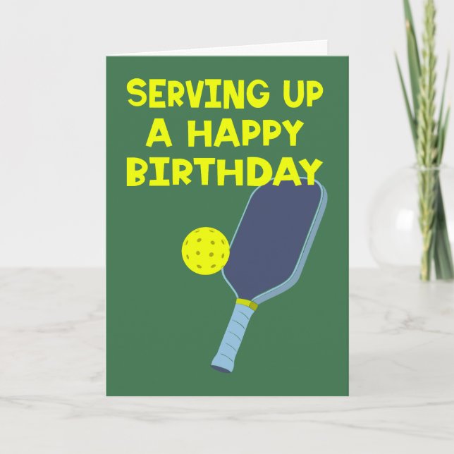 Pickleball Players Custom Message Birthday Kort (Framsida)