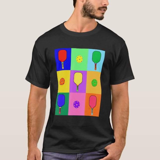 Pickleball Pop Art T Shirt (Framsida)