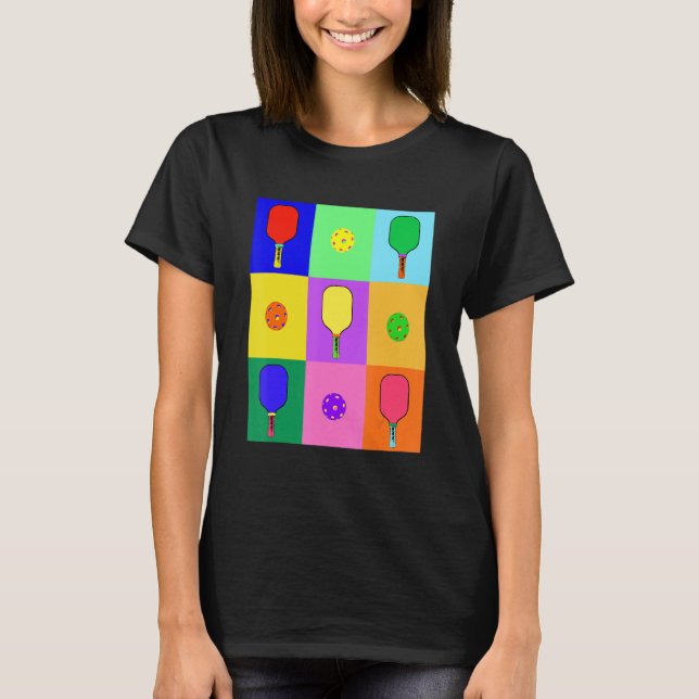 Pickleball Pop Art T Shirt (Framsida)