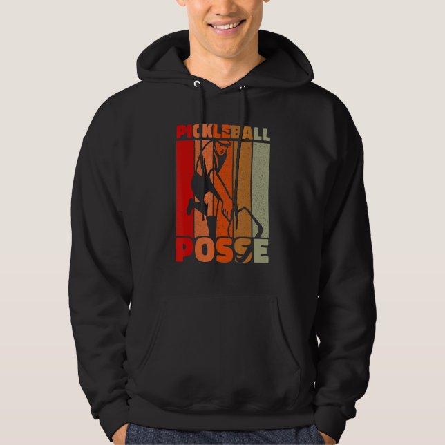 Pickleball Posse Funny Pickleball Quote for Pickle Hoodie (Framsida)
