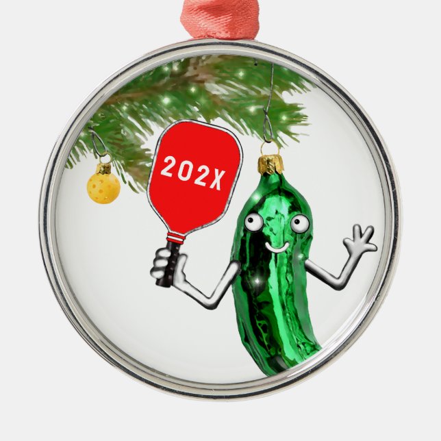 Pickleball Present till högtiden Julgransprydnad Metall (Framsidan)