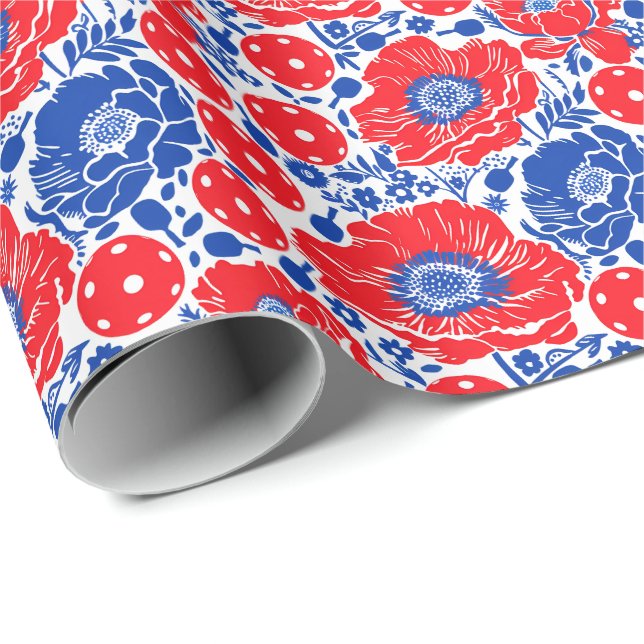 Pickleball Present Wrap Presentpapper (Rullad Hörn)