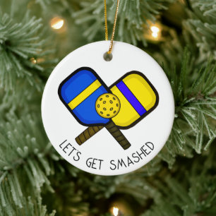 Pickleball Pun-jul Julgransprydnad Keramik