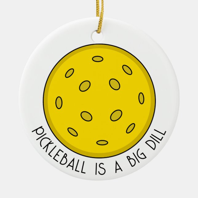 Pickleball Pun-jul Julgransprydnad Keramik (Framsidan)