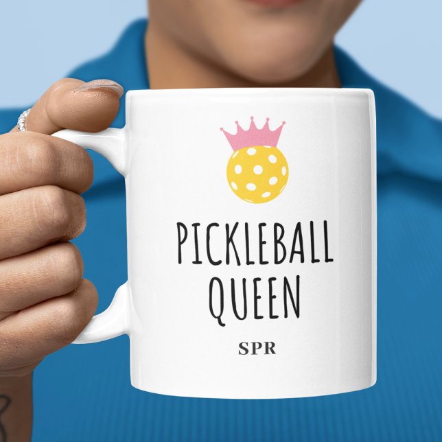 Pickleball Queen, Anpassningsbar Monogram Namn Tex Kaffemugg (Skapare uppladdad)