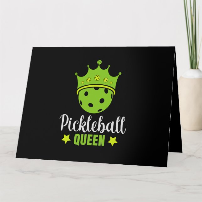 Pickleball Queen Funny Pickle Boll Queen Kort (Framsida)