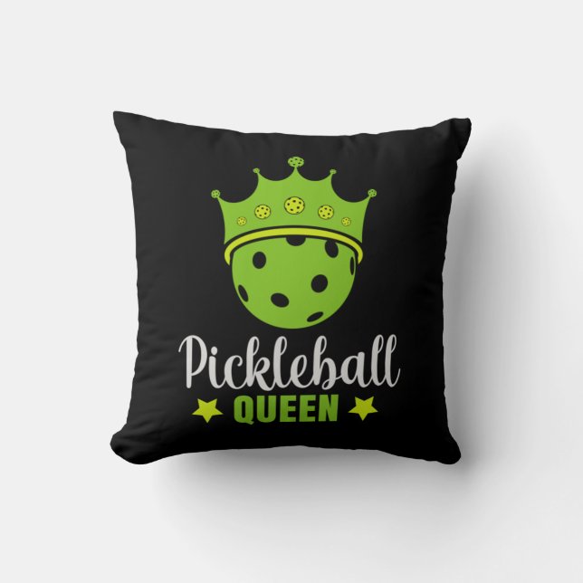 Pickleball Queen Funny Pickle Boll Queen Kudde (Framsida)