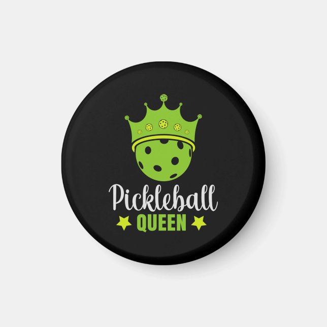 Pickleball Queen Funny Pickle Boll Queen Magnet (Framsidan)