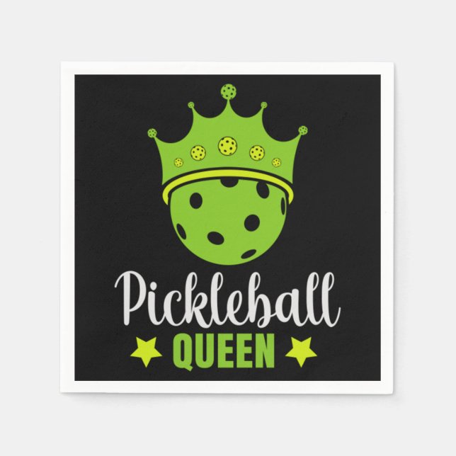 Pickleball Queen Funny Pickle Boll Queen Pappersservett (Framsidan)