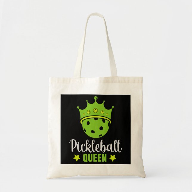 Pickleball Queen Funny Pickle Boll Queen Tygkasse (Framsidan)