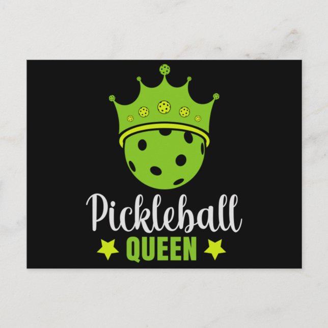 Pickleball Queen Funny Pickle Boll Queen Vykort (Framsida)