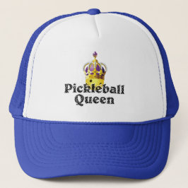 Pickleball Queen, Gult Boll Lila, Guld Krona Keps