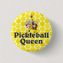 Pickleball Queen - Gult Pickleball Wearing Krona