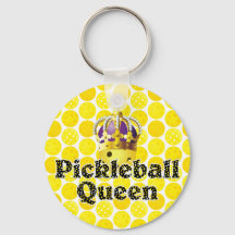 Pickleball Queen - Gult Pickleball Wearing Krona