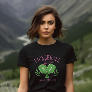 Pickleball Queen Logotyp Monogram eget namn T Shirt