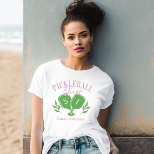 Pickleball Queen Logotyp Monogram eget namn T Shirt