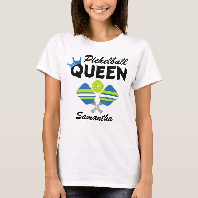 Pickleball Queen Paddles Boll T-Shirt (Framsida)