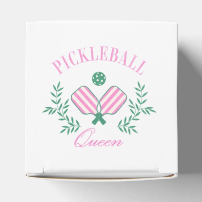 Pickleball Queen | Rosa och vitstripe Presentaskar (Överdel)