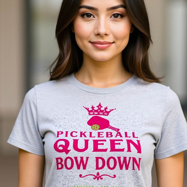 Pickleball Queen Rosa Personlig Gift för hennes sk T Shirt (pickleball gift for her funny tshirt women birthday christmas club mom friend personalized pink)