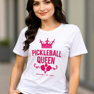 Pickleball Queen Rosa Personlig Gift Funny T Shirt