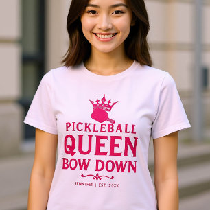 Pickleball Queen Rosa Personlig Gift Funny T Shirt