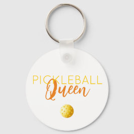 PICKLEBALL QUEEN Sports Roligt Gult White Nyckelring