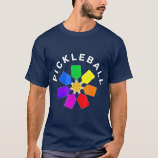 Pickleball Rainbow Design T Shirt