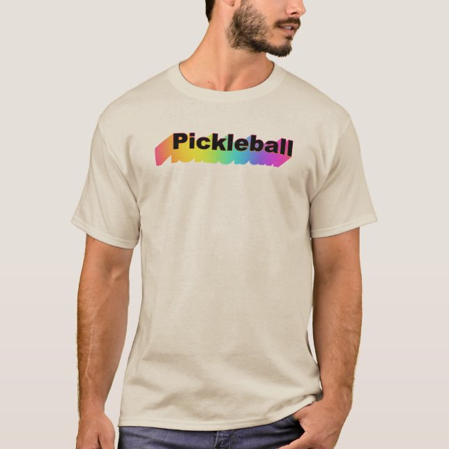 Pickleball Rainbow Logotyp Beige T-Shirt (Framsida)