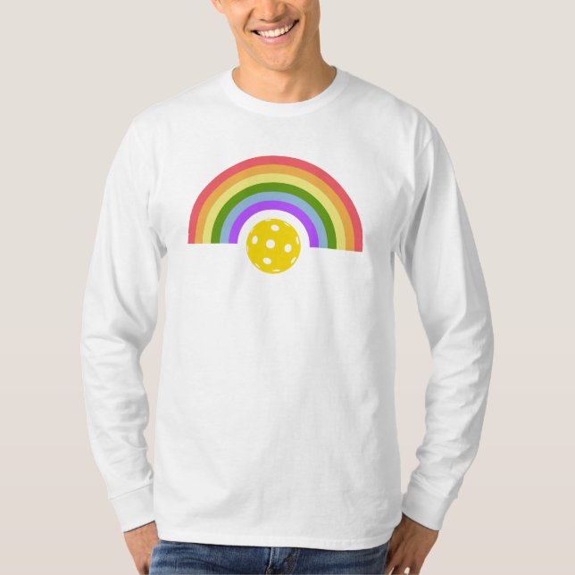 Pickleball Rainbow Longsleeve T Shirt (Framsida)