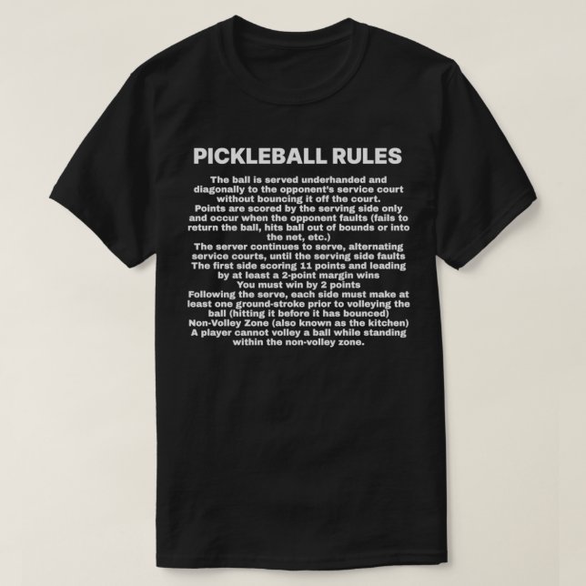 Pickleball Regler Classic TShirt T Shirt (Design framsida)