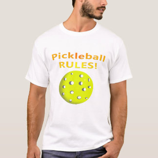 Pickleball regler! Med gul bollgulttext T Shirt