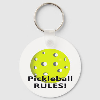 Pickleball Regler! Med svart gult boll Nyckelring