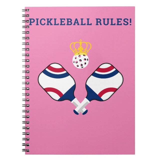 PICKLEBALL REGLER-Pickleball Paddles & Boll Funny Anteckningsbok (Framsidan)