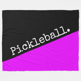 PICKLEBALL Retro Bright Rosa Black Färg Block Fleecefilt