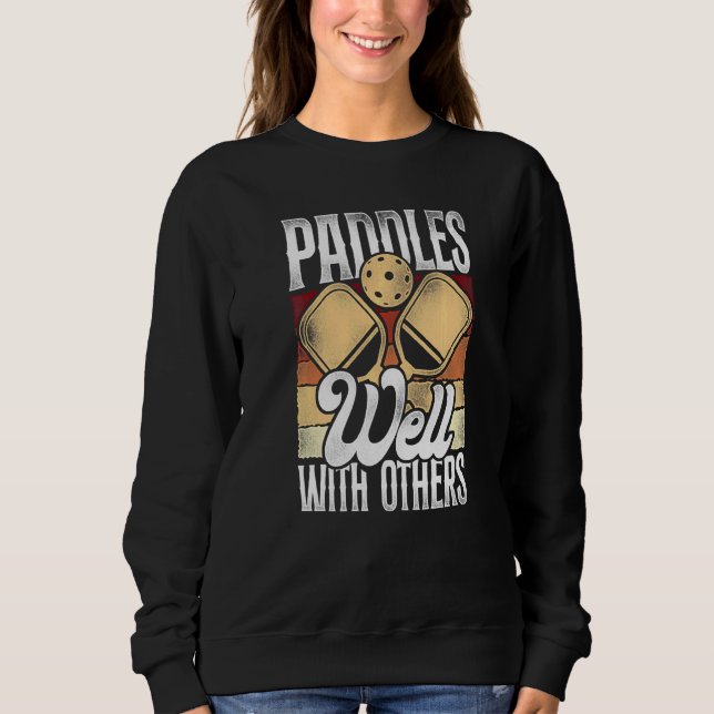 Pickleball Retro Paddles Väl Med Andra   T Shirt (Framsida)